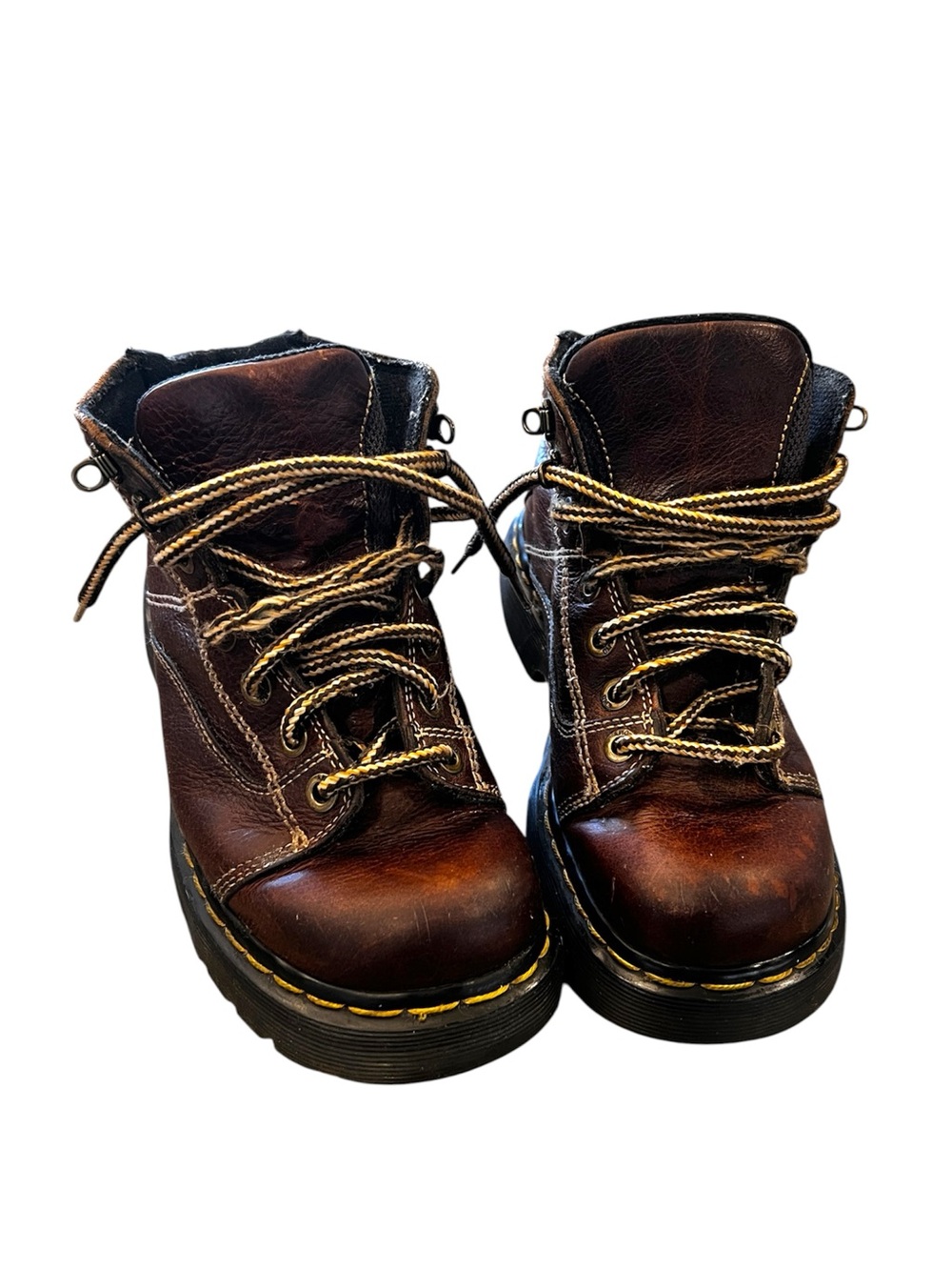 Dr. Martens Brown Leather Lace-Up Combat Boots